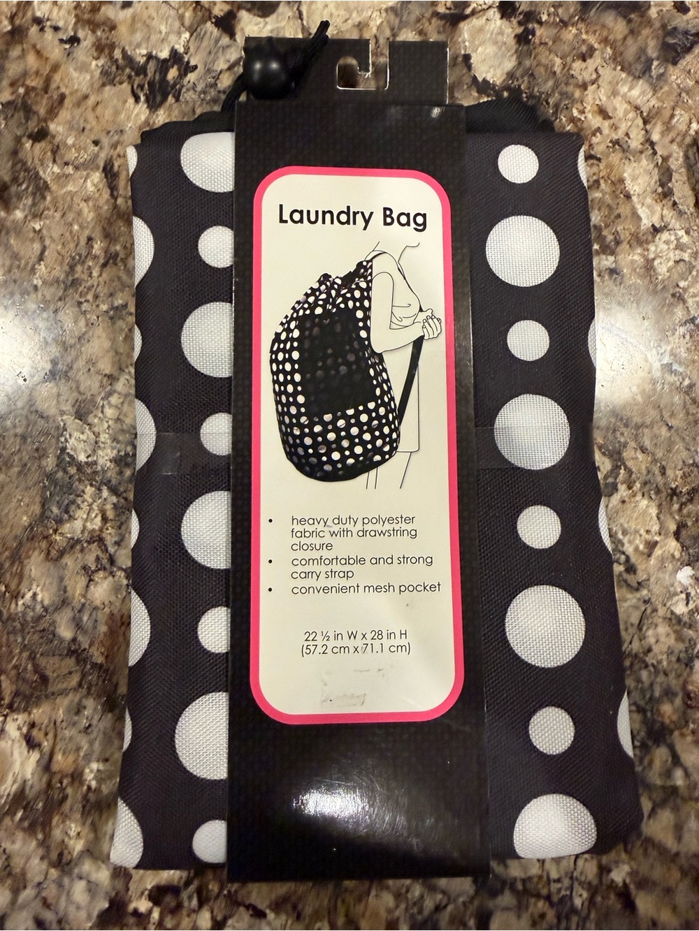 Hobby Lobby Black and White Polka Dot Laundry Bag